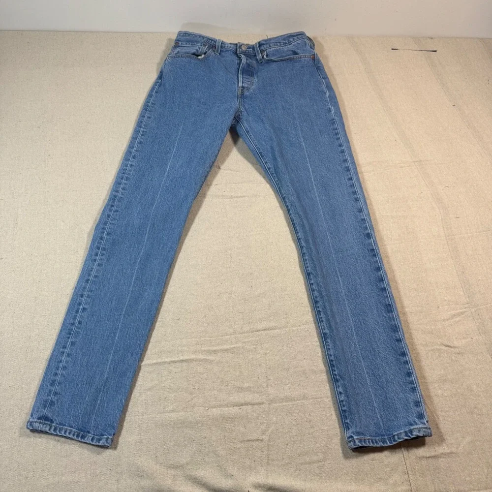 Levi's Premium 501 S Skinny Jeans‎ Men W30 L32 Blue Button Fly Denim